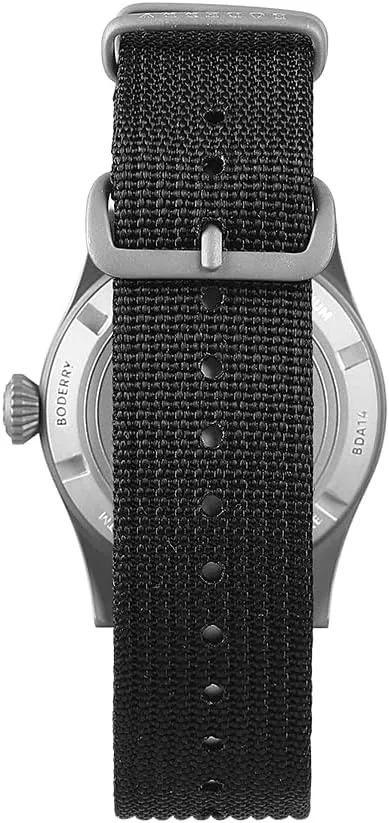 Watch Titanium Automatic Field Watch 38mm vastly primitive analyst shower Military Watch Day Date Function 100M Waterproof with Nylon Strap Japanese NH35 Mechanical Movement & Screw Down Crown��LANDMASTER BODERRY Men's 