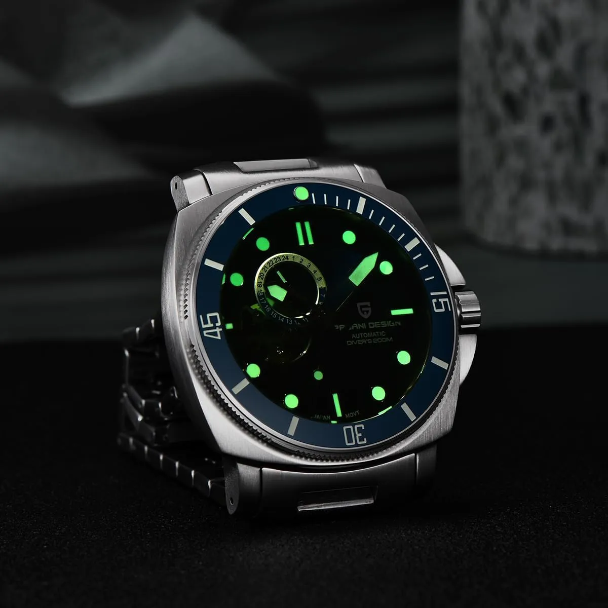 Watch Tourbillon Men Mechanical Wristwatches Stainless Steel 200M Waterproof Sapphire Crystal Leather Strap Pagani Design Watches for Men Skeleton Dial limner sword atmospheric Automatic 