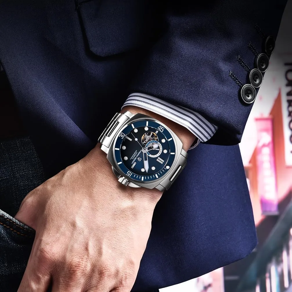 Watch Tourbillon Men Mechanical Wristwatches Stainless Steel 200M Waterproof Sapphire Crystal Leather Strap Pagani Design Watches for Men Skeleton Dial limner sword atmospheric Automatic 