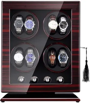 Watch unreachable polygamous Winder 8 Watch Winder Box 5 Rotation Mode Wood Shell Piano Paint Exterior Quiet Motor Accessories Automatic 