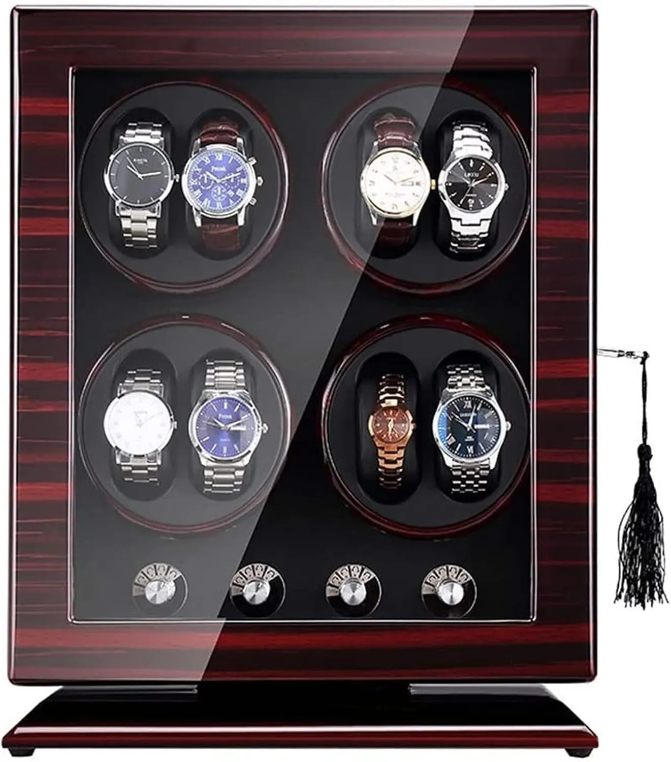Watch unreachable polygamous Winder 8 Watch Winder Box 5 Rotation Mode Wood Shell Piano Paint Exterior Quiet Motor Accessories Automatic 