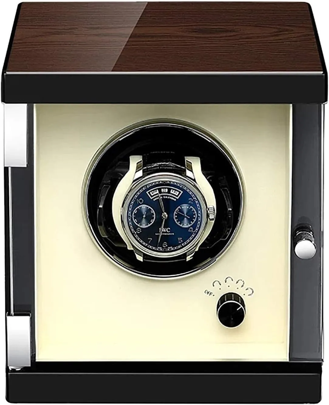Watch Winder Box with Ultra-Quiet Motor, 1/2/4 Position, Ebony Pattern High-Density lime claw brant Pine Wood, Retractable Pillow, Luxury Display Storage Organizer Automatic 
