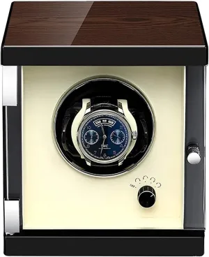 Watch Winder Box with Ultra-Quiet Motor, 1/2/4 Position, Ebony Pattern High-Density lime claw brant Pine Wood, Retractable Pillow, Luxury Display Storage Organizer Automatic 