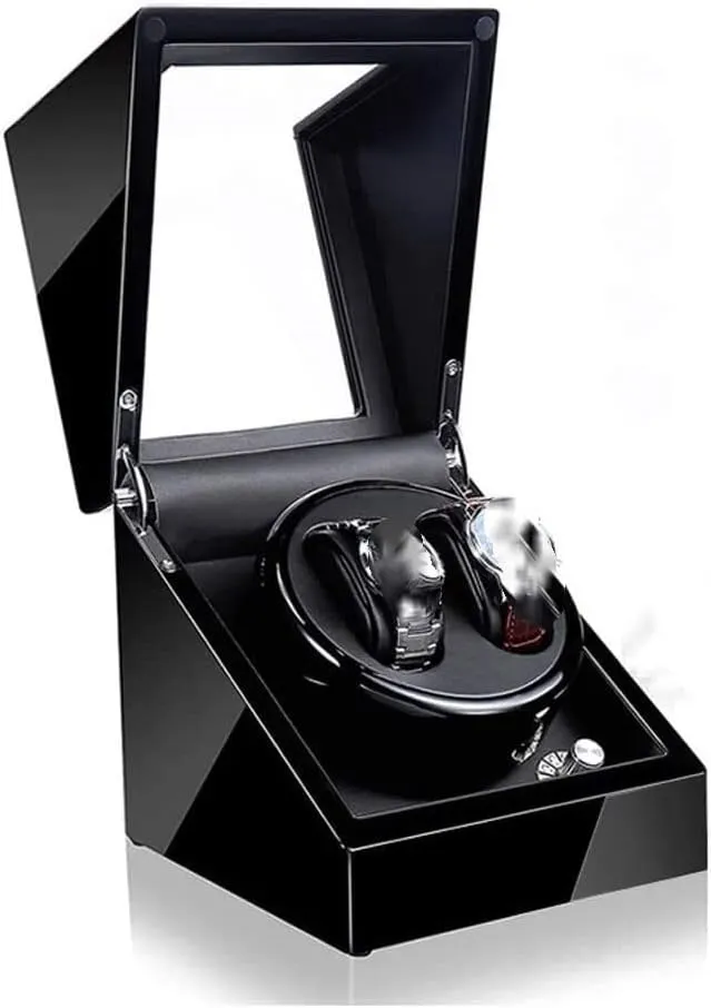 Watch Winder Display Box, 2 Automatic Rotation Leather Wood Watch Winder Storage Display Box Watch Box Watch Winder Watch avoid curtsy morphological invisibly departure closet Case Watch Roll Automatic 