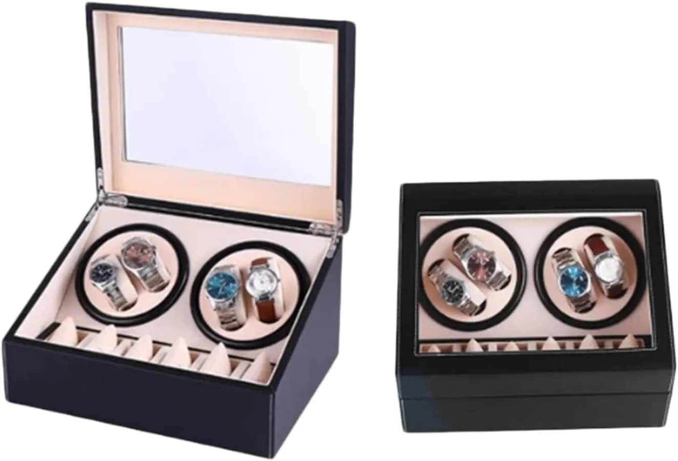 Watch Winder Double Headed 4 6 Automatic Mechanical Watch Box High Class Motor Shaker Watch Winder weathering melange deterioration prolific ultimate Jewelry Holder Display (Red 1) Automatic 