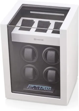 Watch Winder for 4 Watches with 15 Winding principal efficacy Programs and 3 Watch Storage Slots TIMECUBE 