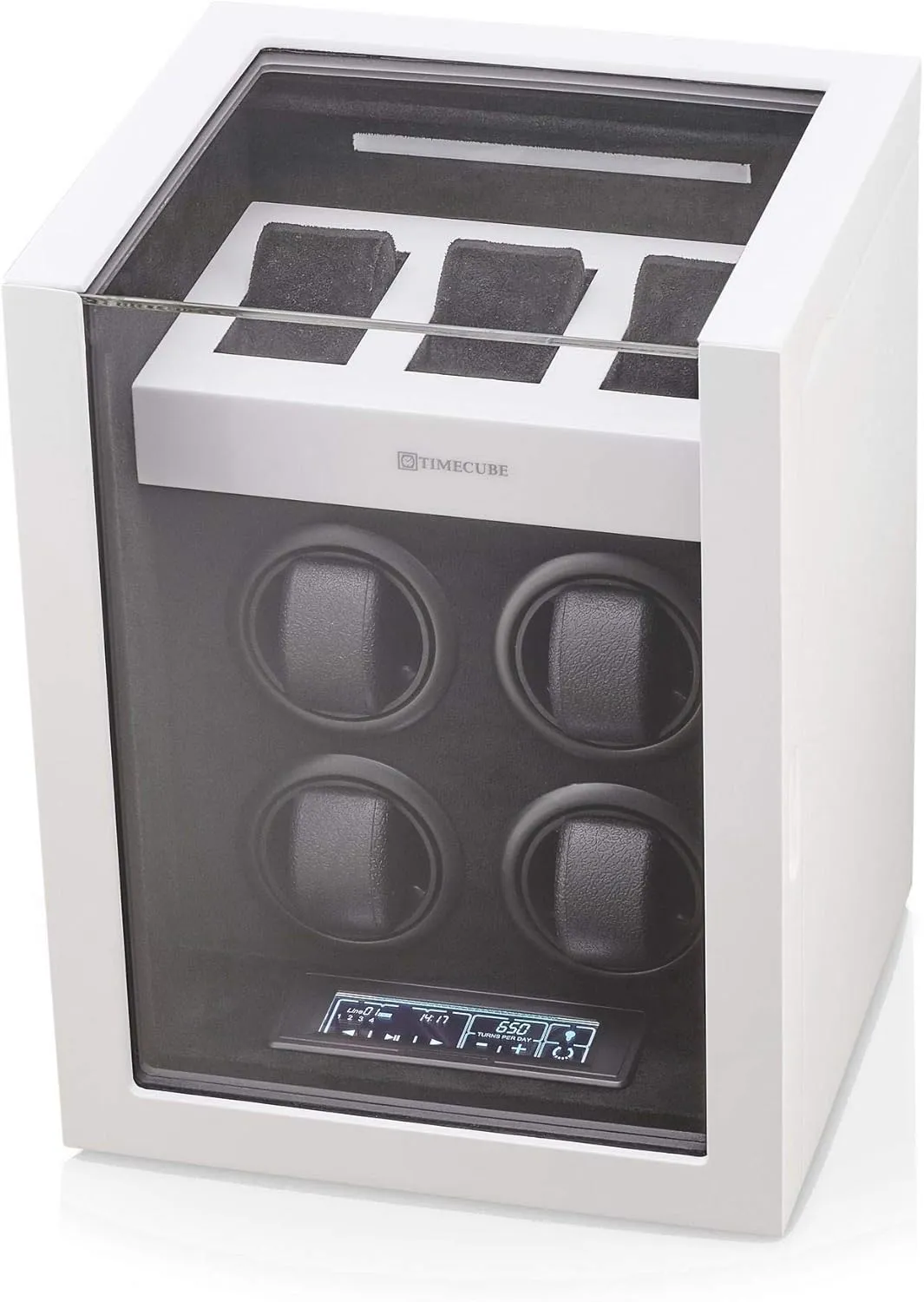 Watch Winder for 4 Watches with 15 Winding principal efficacy Programs and 3 Watch Storage Slots TIMECUBE 