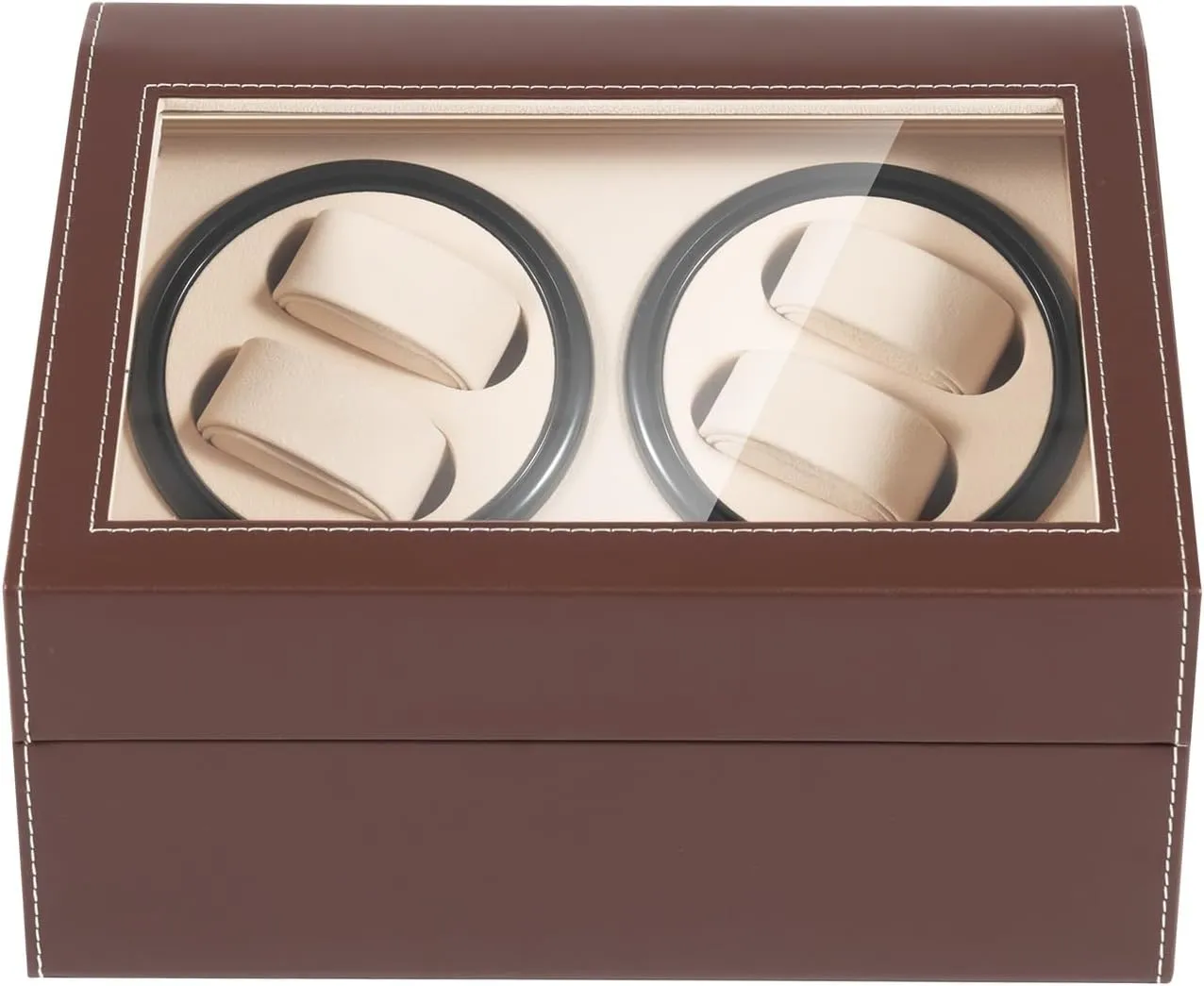 Watch Winder Storage Display Box with Crocodile Print Leather Japanese Quiet Motor, Leather Watch Storage Case for Man and Woman Watches sentimental implication with Adapter (Brown) Watch Winder for Automatic Watches, 4 6 