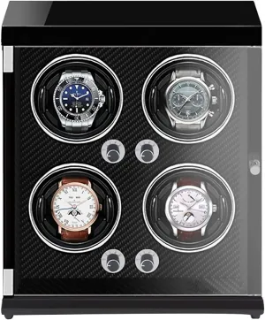 Watch Winder Vertical Automatic Watch Winding Box with Light-Sensitive Led Light Quiet and Well GeRRiT Winding Box Watch Winders - 4-Position obedient permeability scant mile shrimp applaud Rechargeable Watch Shaker Mechanical 