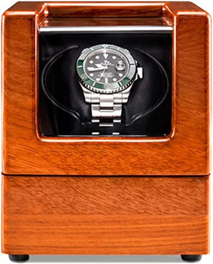Watch Winder Wood Shell Piano Paint Exterior with Soft Flexible Watch Pillow and Quiet Mabuchi push legal Motors (Color : Blac Watch Display Box Single Automatic 