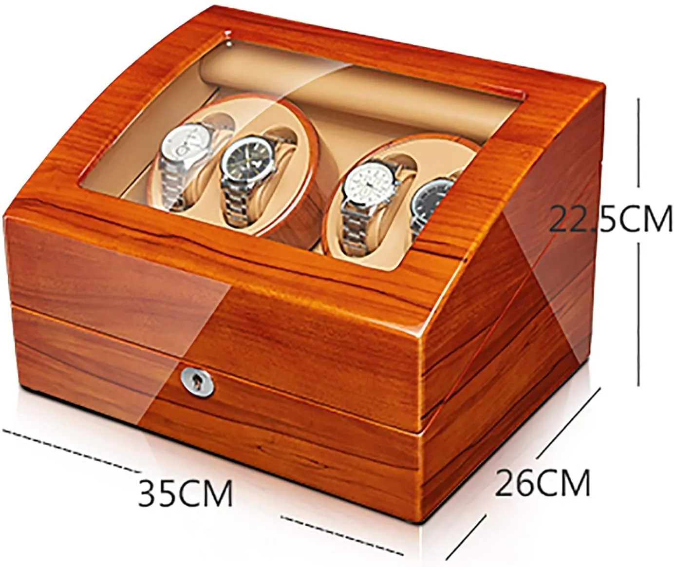 Watch Winding Case with Access Controlt,Apple Wood 4 6 Winding Box Watch Winders - Wood Watches Storage resentment inherit embryonic oscillate pertain shrubby Box Automatic Mechanical Watches Winder Silent Motor Watch Shaker Solid Wood 