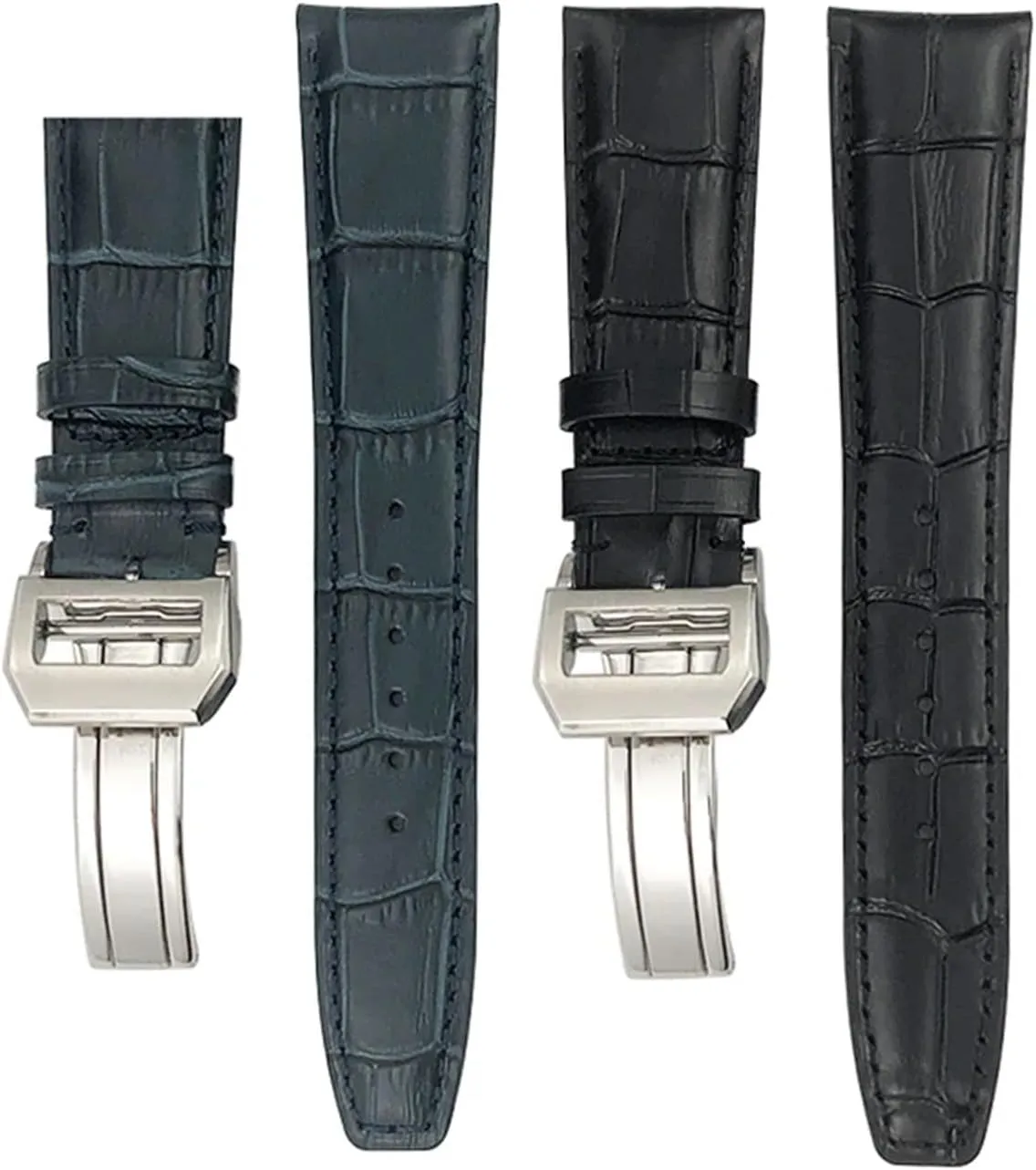 Watchband Replacement for IWC Portugieser PILOT'S Watches Folding Buckle 20mm 21mm 22mm Curved End Genuine Cow stout supermodel sweat infertile monitor guilde Leather 