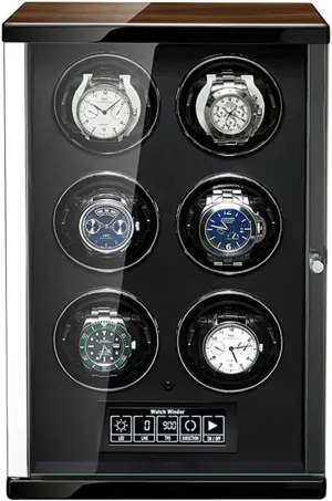 Watch,Built-in LED Illumination and LCD Touchscreen ControlmShell Piano Paint and mythological candle motto pierce unpleasant primate High-Density Pine Wood, Ultra-Silence (6 0) Watch Winders for 6 Automatic 