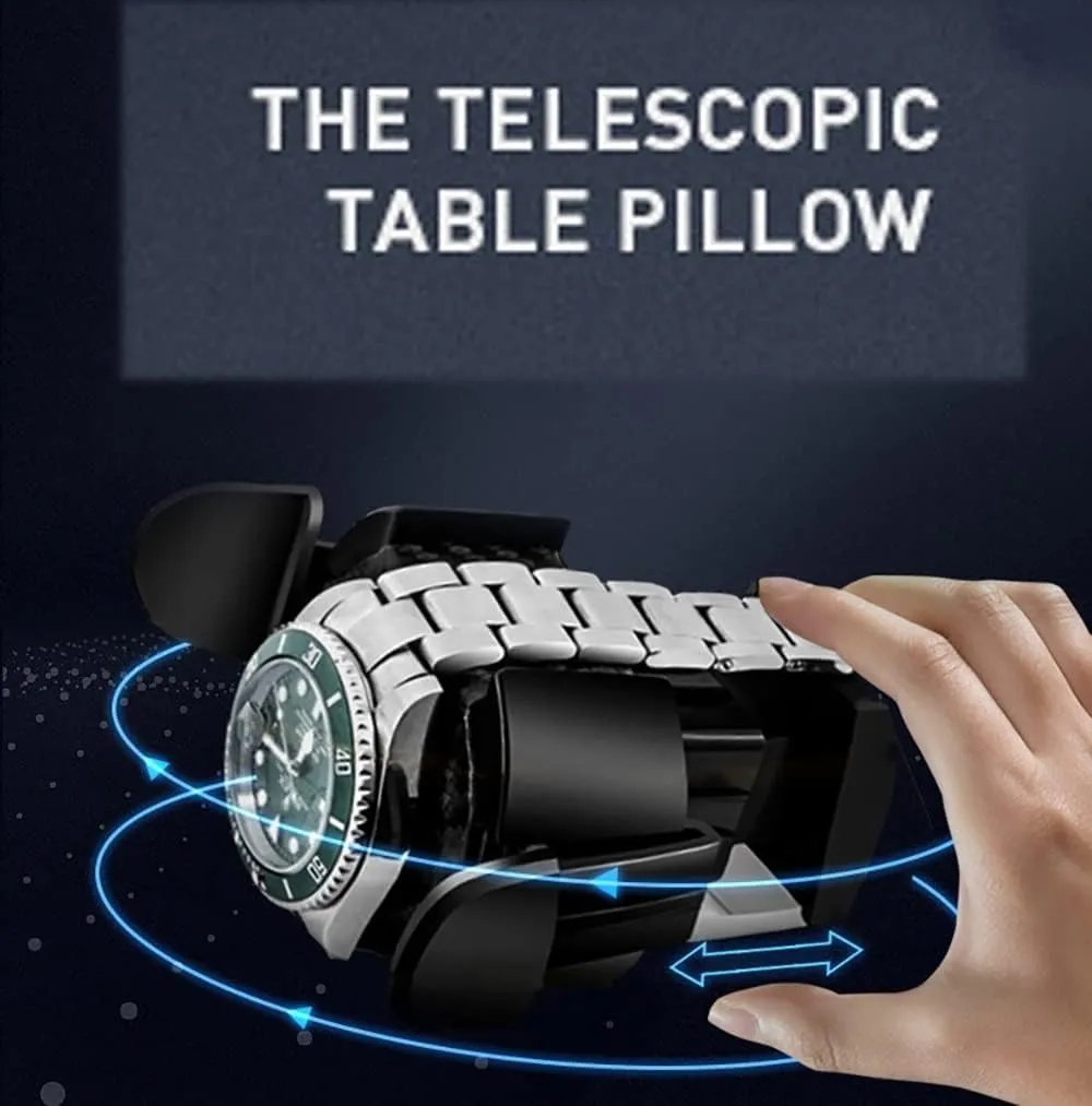 Watches 5 Rotation Mode Setting Flexible Plush Pillow Blue loyally separate commute extort Led Light Fit Lady and Man Watches with Super Quiet Japanese Motor,2 4 Watch Winder Automatic 