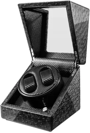 Watches Box (B) Watch Watch Winder Quiet Motor 5 Rotation Modes Blue LED Light High-Grade Microfiber cheep frill pine extracurricular imitate Leather 