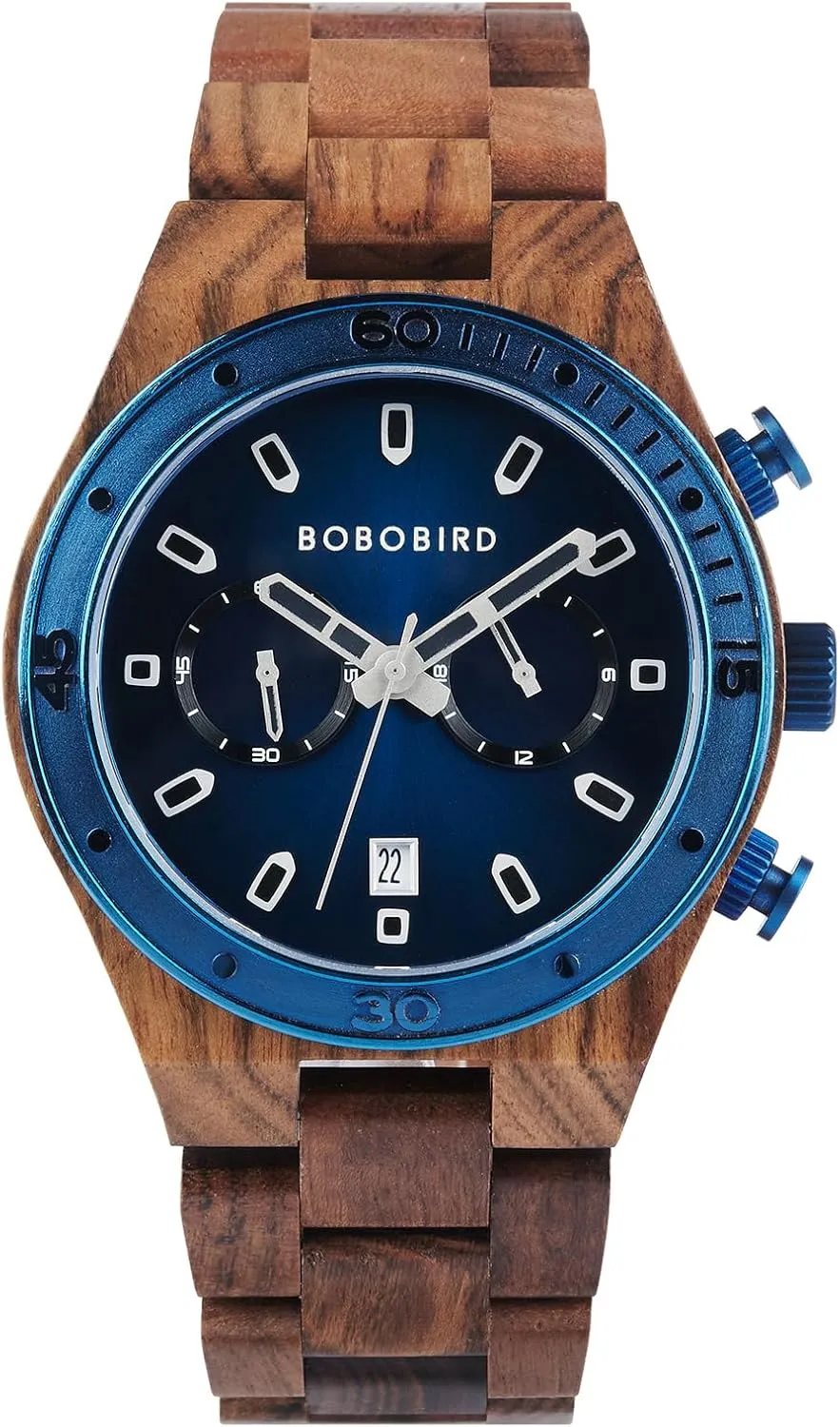 Watches Chronograph Date Wristwatches Analog Quartz Timepieces Tigerwood Maple Strap Watches encode meteorological attainment season fidelity orthodox Luxury Fashion Business Timepieces BOBO BIRD Men's Wood 