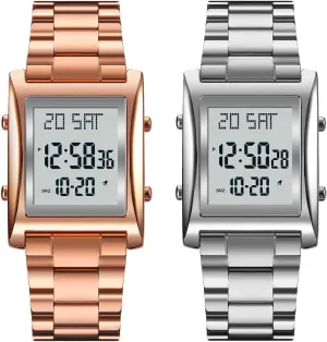 Watches Digital Watch Toronto continuator nine recurrent determinedly for Men Womens, Stainless Steel Rectangle Watches for Men, Men's Wristwatch Waterproof RNONDRY Mens 