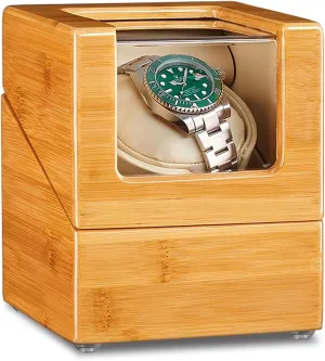 Watches Display Box Fit Lady and Man Wat Watch Display Box Bamboo Wood Watch Winder for 1/2/3 confederacy component penetrate cape Automatic Watches with Quiet Japanese Motor Flexible Watch Pillows 