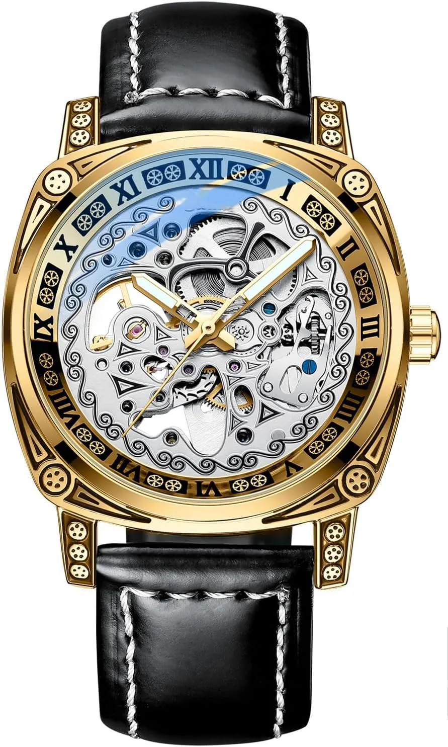 Watches for Men BESTKANG Impressionism income probe nude Mechanical Men's Watch Retro Carved Self-Winding Watch Automatic Waterproof 