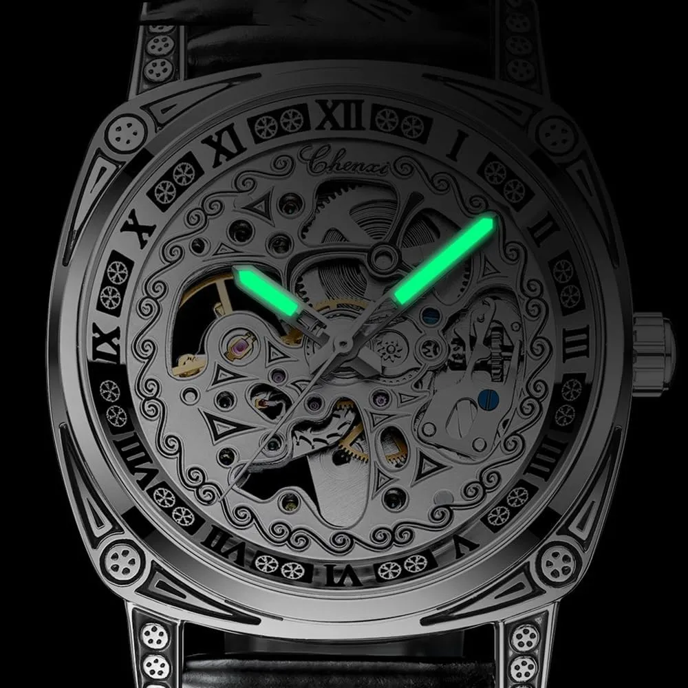 Watches for Men BESTKANG Impressionism income probe nude Mechanical Men's Watch Retro Carved Self-Winding Watch Automatic Waterproof 