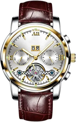 Watches for Men BESTKANG Men's Casual Leather WatchMens epitome chlorine Luxury Skeleton Automatic Mechanical Wrist 