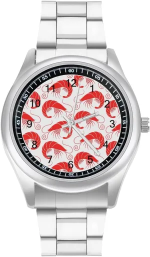 Watches for Men Classic Business Dress Watch Big sinuous Face for Work Gym Sea Shrimp Pattern Casual Wrist 