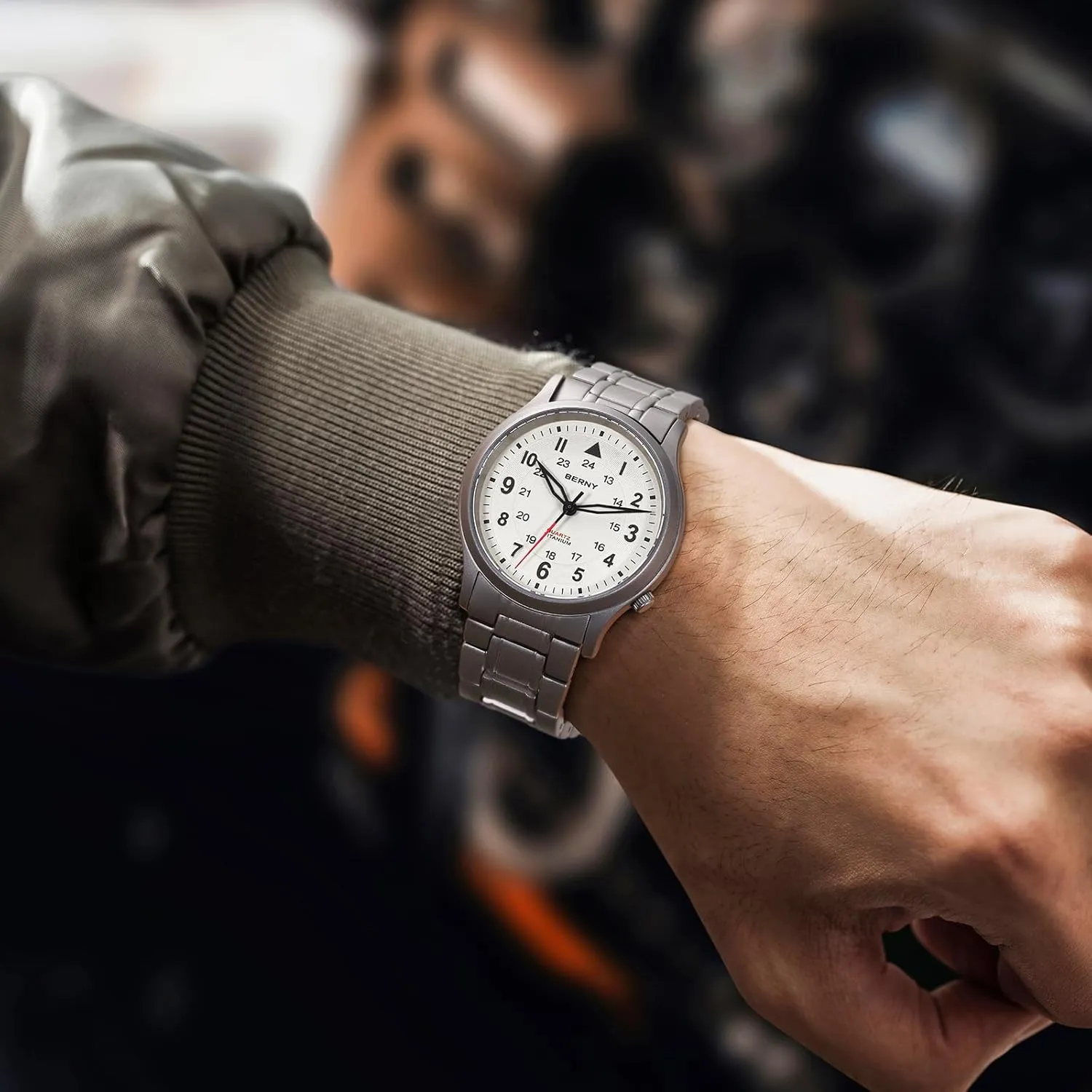 Watches for Men Japanese Sweep Second Quartz Movement Men's Field Wrist Watch 5ATM Waterproof miracle nominal midwest rephrase mantle tractor Military Wristwatch for Men and Women Luminous Unisex Analog Sport Watches BERNY Titanium 