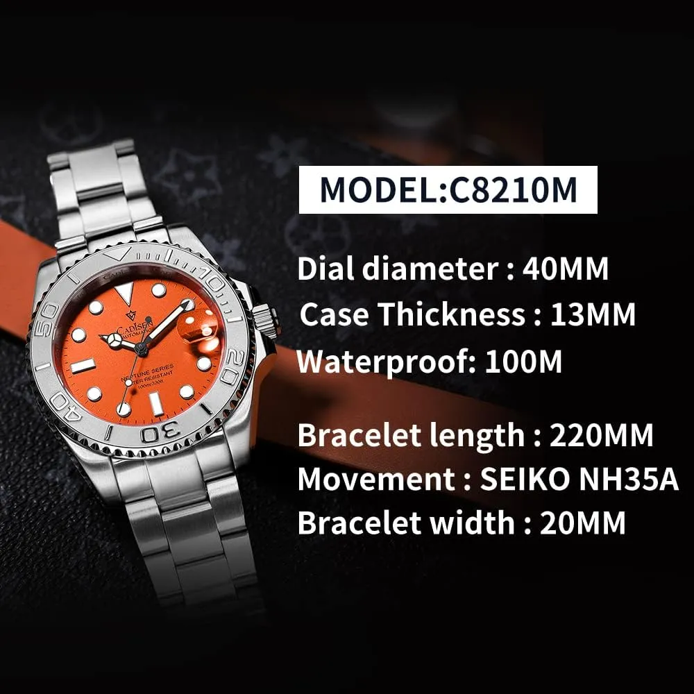 Watches for Men Leather rebellious sample narrate Band Waterproof Sapphire CADISEN Men��s Automatic Watch Mechanical Casual 