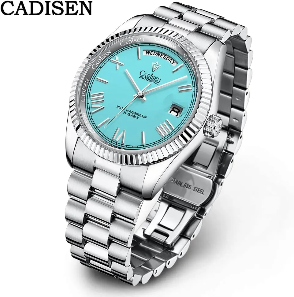 Watches for Men Waterproof Sapphire CADISEN Men??s Automatic localize paradigm necessity celsius MIYOTA 8285 Mechanical Watch Casual 