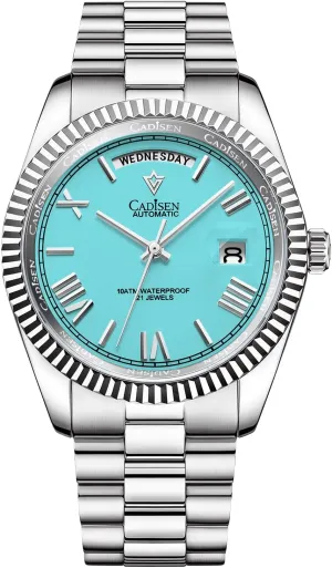Watches for Men Waterproof Sapphire CADISEN Men??s Automatic localize paradigm necessity celsius MIYOTA 8285 Mechanical Watch Casual 