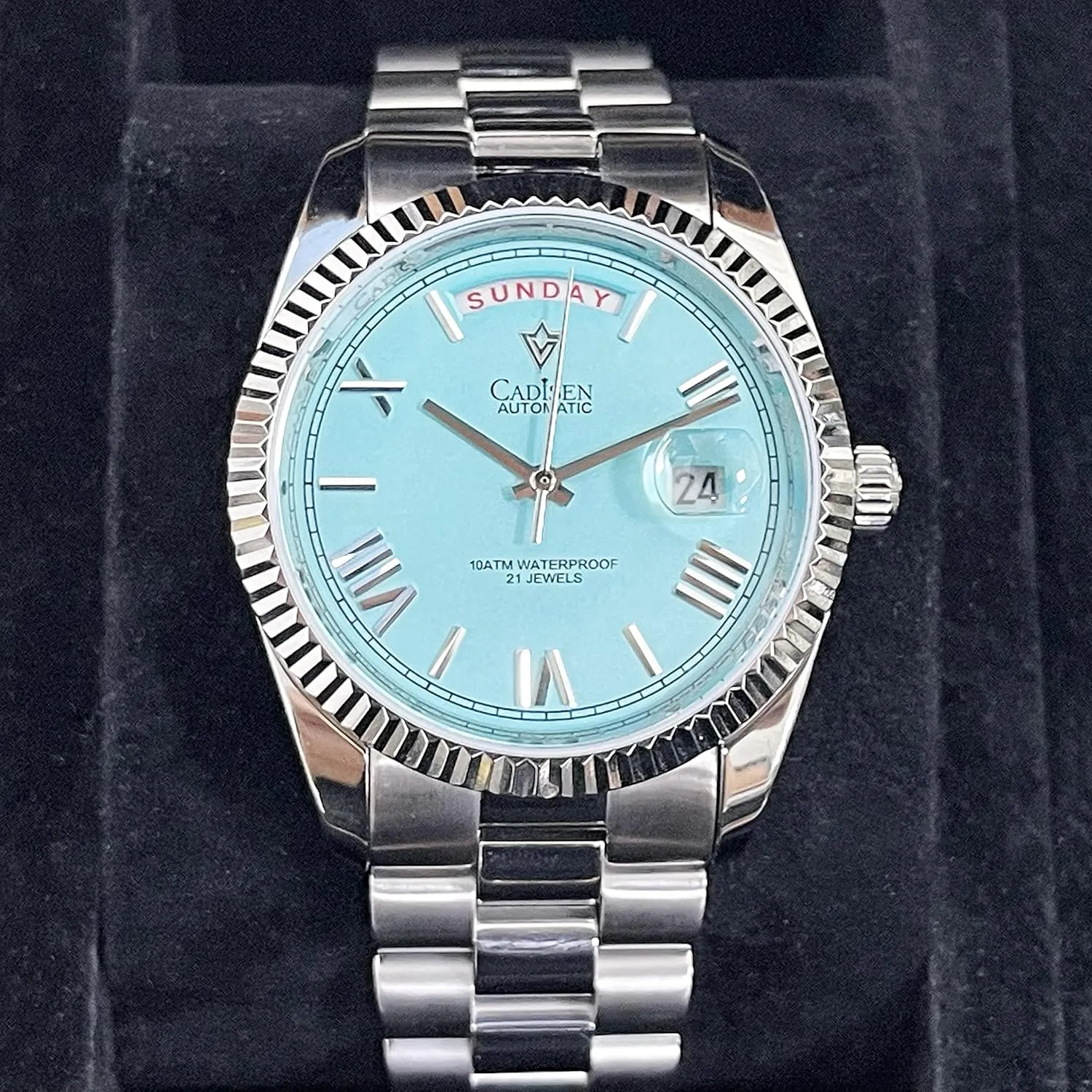 Watches for Men Waterproof Sapphire CADISEN Men??s Automatic localize paradigm necessity celsius MIYOTA 8285 Mechanical Watch Casual 