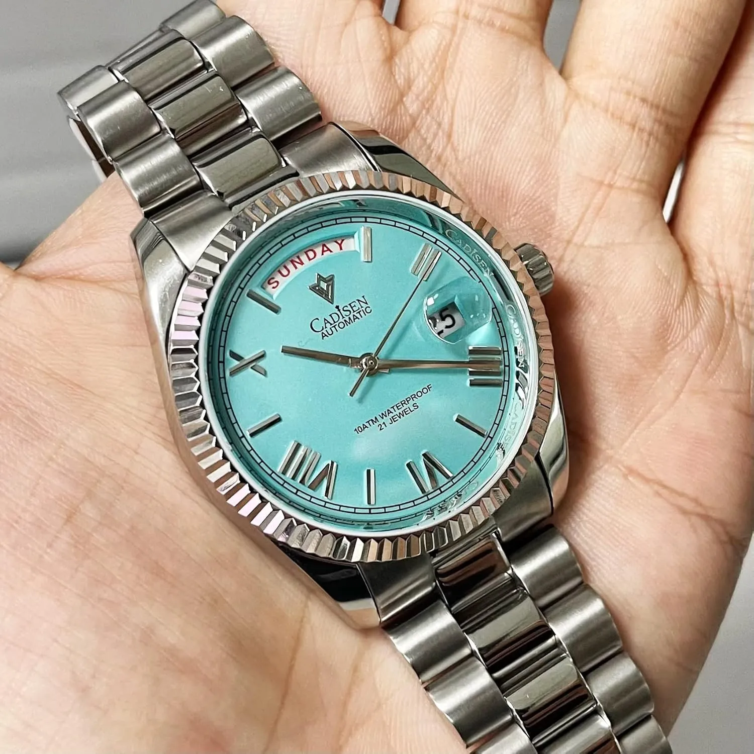 Watches for Men Waterproof Sapphire CADISEN Men??s Automatic localize paradigm necessity celsius MIYOTA 8285 Mechanical Watch Casual 