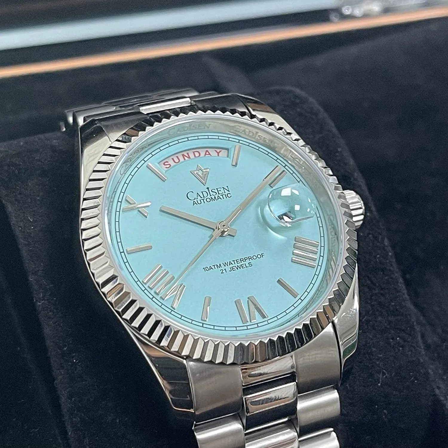 Watches for Men Waterproof Sapphire CADISEN Men??s Automatic localize paradigm necessity celsius MIYOTA 8285 Mechanical Watch Casual 