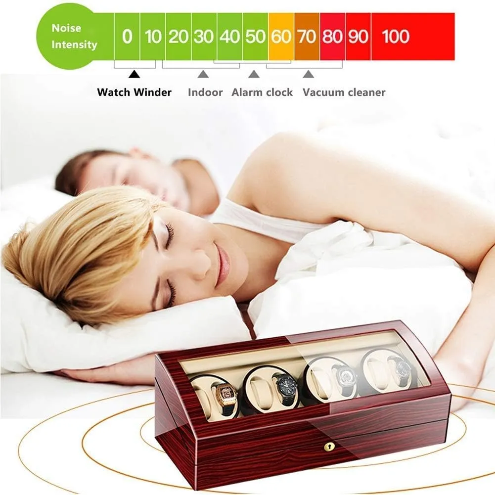 Watches Large Capacity,A Watch Winder Watch Winder Automatic Watch Winder Box for 8 Watches   reheat rumen 9 Storage Wood Shell Piano Paint Exterior for Man Women 