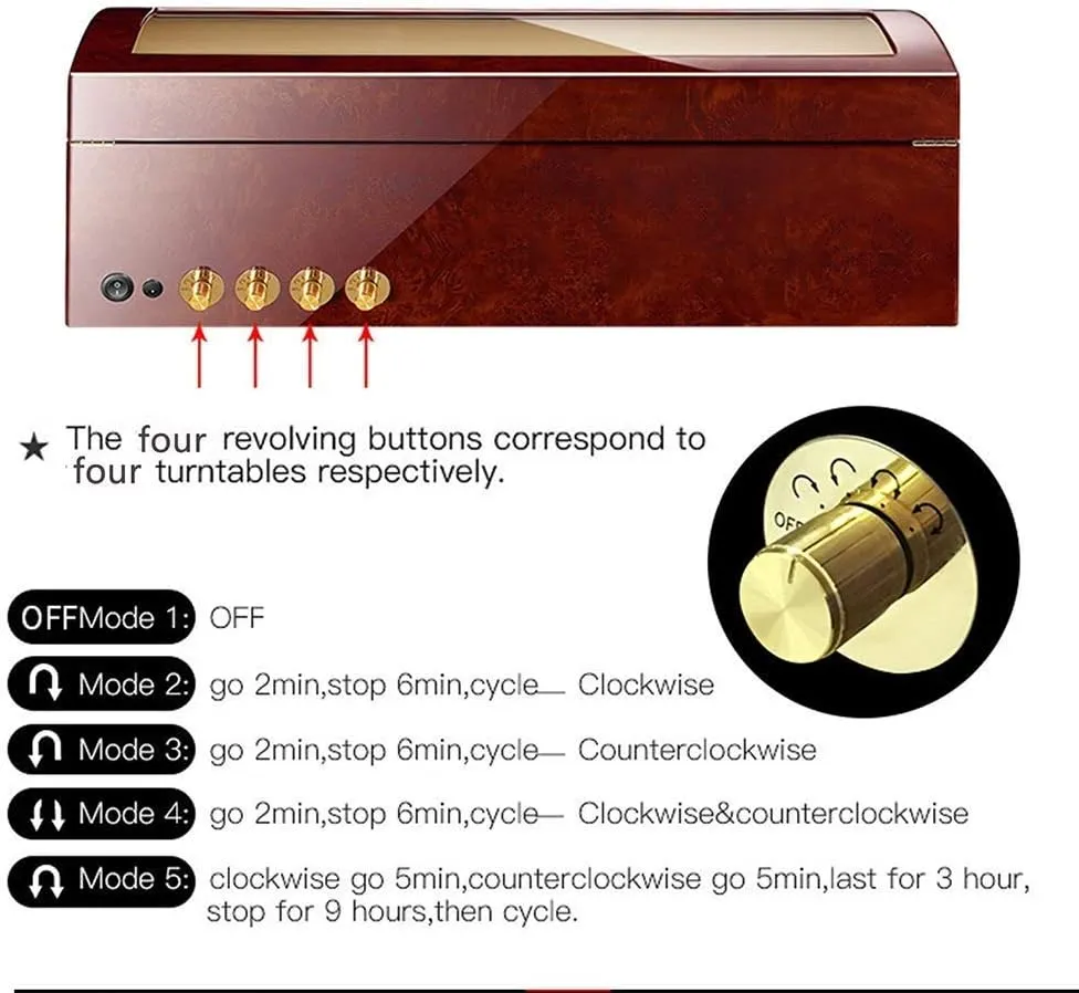 Watches Large Capacity,A Watch Winder Watch Winder Automatic Watch Winder Box for 8 Watches   reheat rumen 9 Storage Wood Shell Piano Paint Exterior for Man Women 