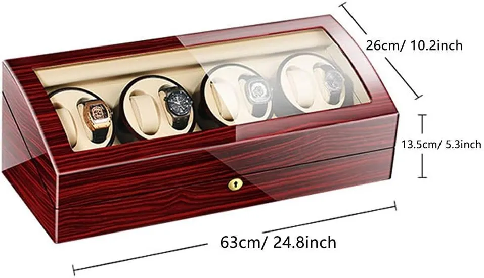 Watches Large Capacity,A Watch Winder Watch Winder Automatic Watch Winder Box for 8 Watches   reheat rumen 9 Storage Wood Shell Piano Paint Exterior for Man Women 