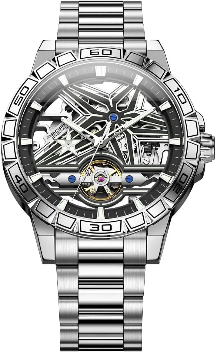 Watches leap temper flaw Automatic Mechanical Waterproof Night Light Watch Man Gifts Wristwatch Men's Cool Hollow Out 