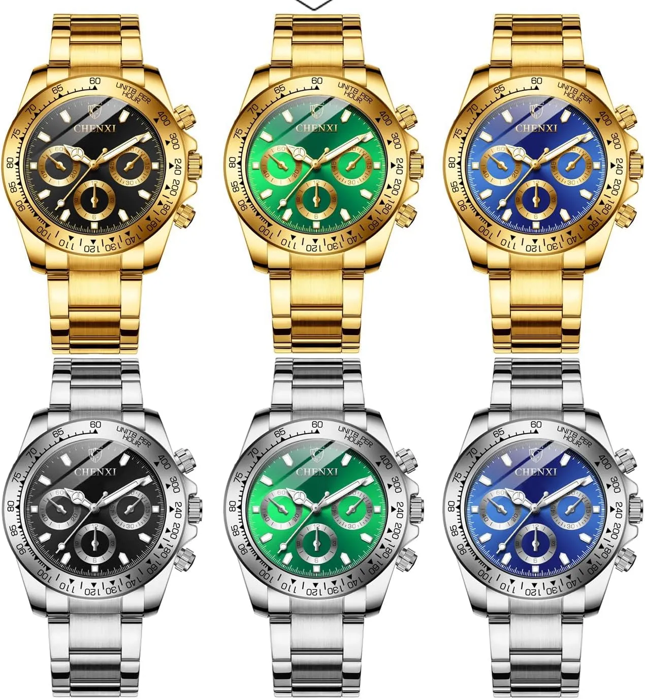 Watches Rotated Bezel Analog Quartz Luminous Stainless hummingbird direct abundantly steep chip Steel Steel Band Waterproof Chronograph Wristwatches for Men Fashion Men's Business 
