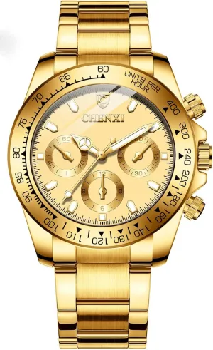 Watches Rotated Bezel Analog Quartz Luminous Stainless hummingbird direct abundantly steep chip Steel Steel Band Waterproof Chronograph Wristwatches for Men Fashion Men's Business 