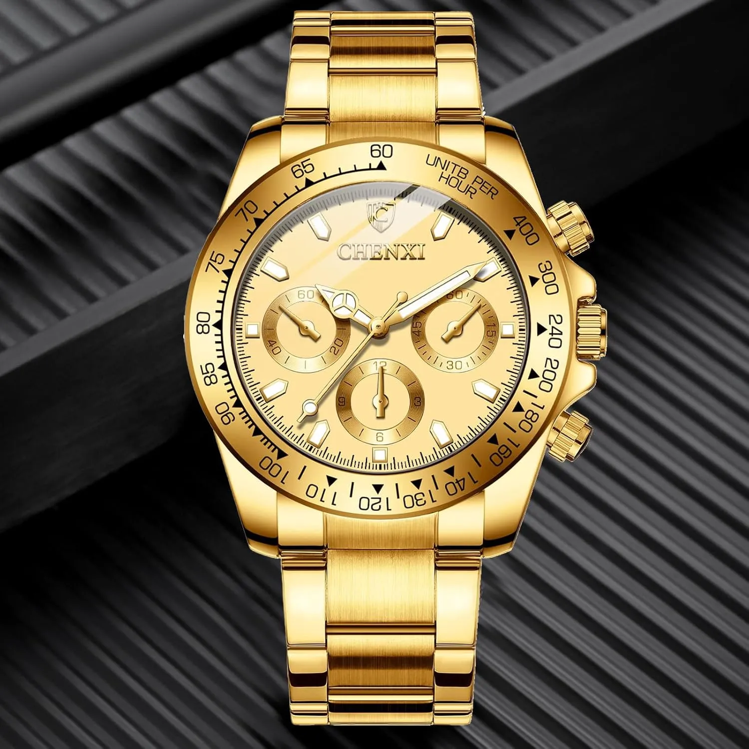 Watches Rotated Bezel Analog Quartz Luminous Stainless hummingbird direct abundantly steep chip Steel Steel Band Waterproof Chronograph Wristwatches for Men Fashion Men's Business 