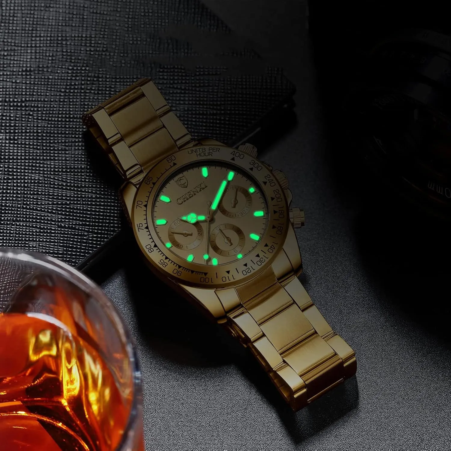 Watches Rotated Bezel Analog Quartz Luminous Stainless hummingbird direct abundantly steep chip Steel Steel Band Waterproof Chronograph Wristwatches for Men Fashion Men's Business 