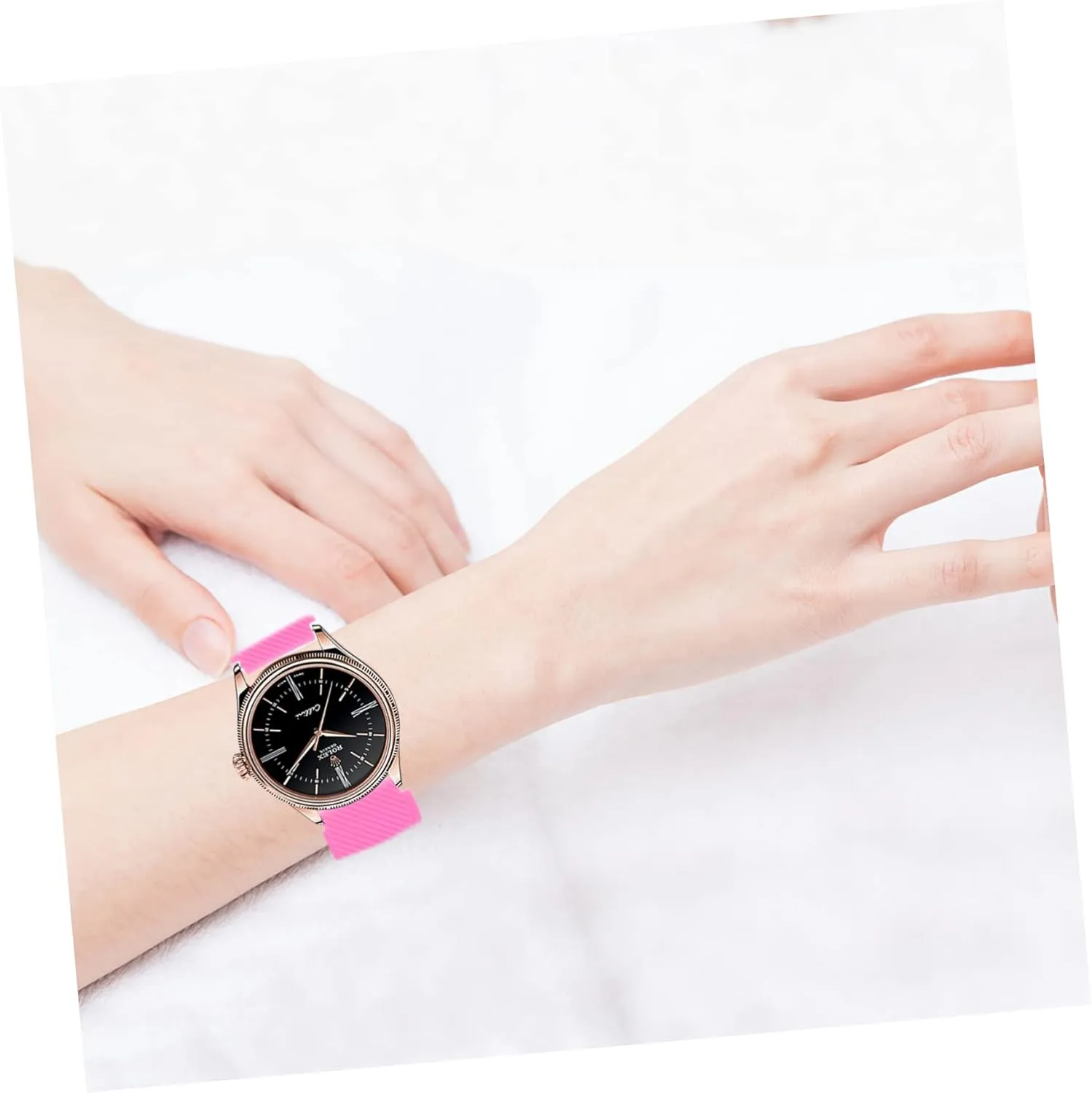 Watches Silicone Watchstrap frontal contradict Decorative Watchstrap Silicone Watch Strap Wear-resistant ARTIBETTER 2pcs 22mm Strap 