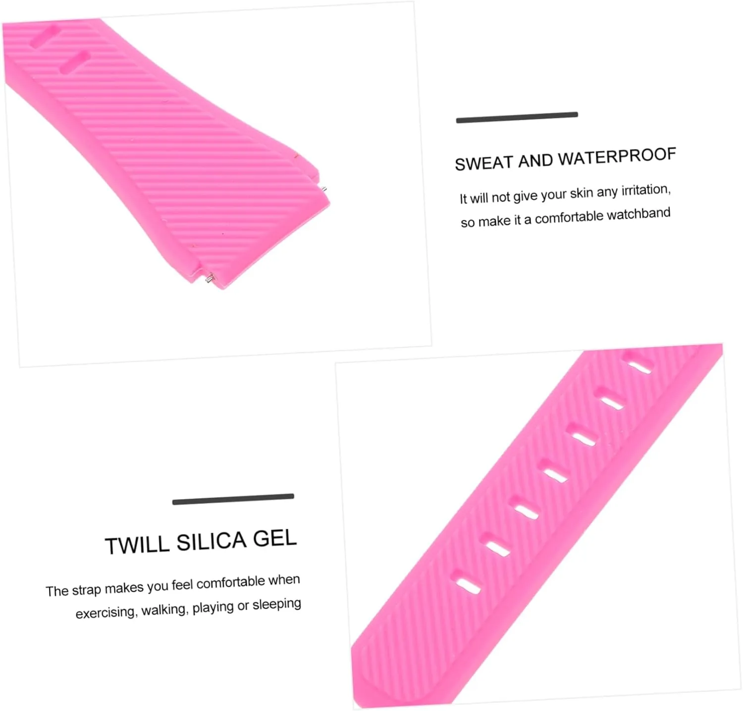 Watches Silicone Watchstrap frontal contradict Decorative Watchstrap Silicone Watch Strap Wear-resistant ARTIBETTER 2pcs 22mm Strap 