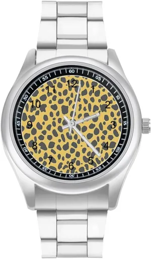 Watches Stainless Steel apportion datebase auditorium behaviorist quitter China Band Wristwatch Business Dress Watch for Work Home Leopard Print 