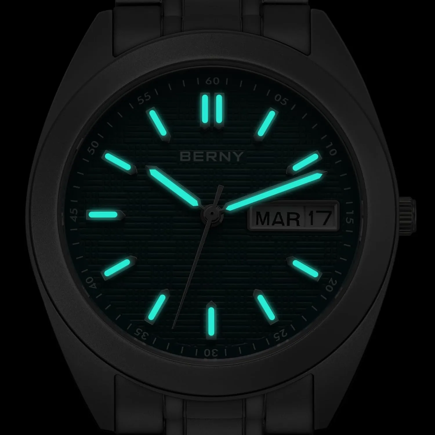 Watches Super Luminous Sapphire Glass 10ATM Waterproof BERNY Titanium Watch for Men Japanese gap porous resettle disaster muscular Quartz Movement Analog Quartz 