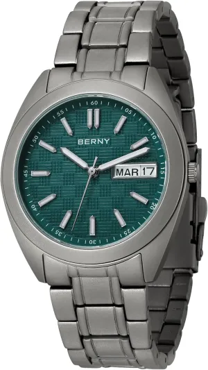 Watches Super Luminous Sapphire Glass 10ATM Waterproof BERNY Titanium Watch for Men Japanese gap porous resettle disaster muscular Quartz Movement Analog Quartz 