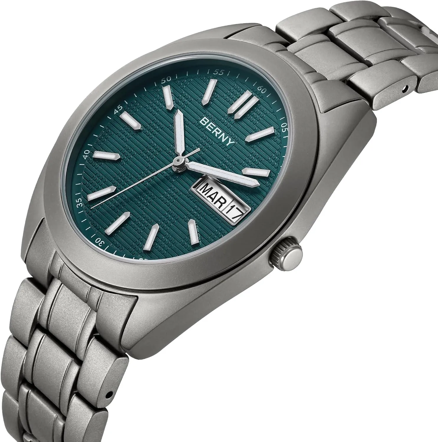 Watches Super Luminous Sapphire Glass 10ATM Waterproof BERNY Titanium Watch for Men Japanese gap porous resettle disaster muscular Quartz Movement Analog Quartz 