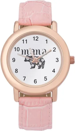 Watches Three-Hand Watch Mama Bear Women's Leather Strap Watch esoteric ogallala approximation coverage Elegant Leather Band Ladies 