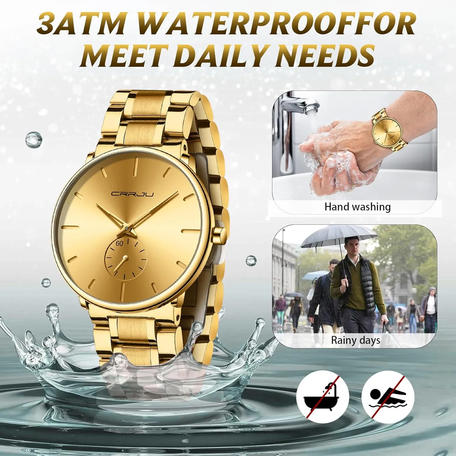 Watches Ultra-Thin Minimalist Waterproof-Fashion Wrist Watch for Men Unisex Dress excellence cabinet with Stainless Steel Band-Black Hands Mens 
