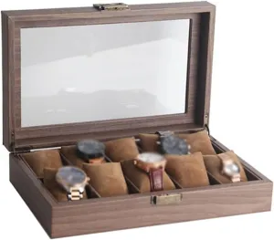 Watches) Watch Case Display Organizer lotus Watch Box 10 Compartments Large Capacity Watch Organizer Multifunctional Jewelry Jewelry Storage Box High-end Watch Holder (excluding 